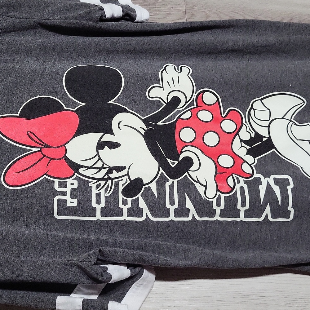 Disney Juniors XL (15/17) Minnie Mouse Top Hooded Short Sleeve Casual - Picture 2 of 8